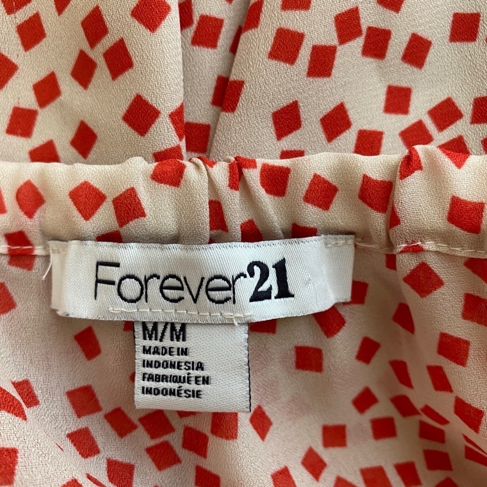 Forever 21. Orange and White Dress. Sz M. - Picture 9 of 12